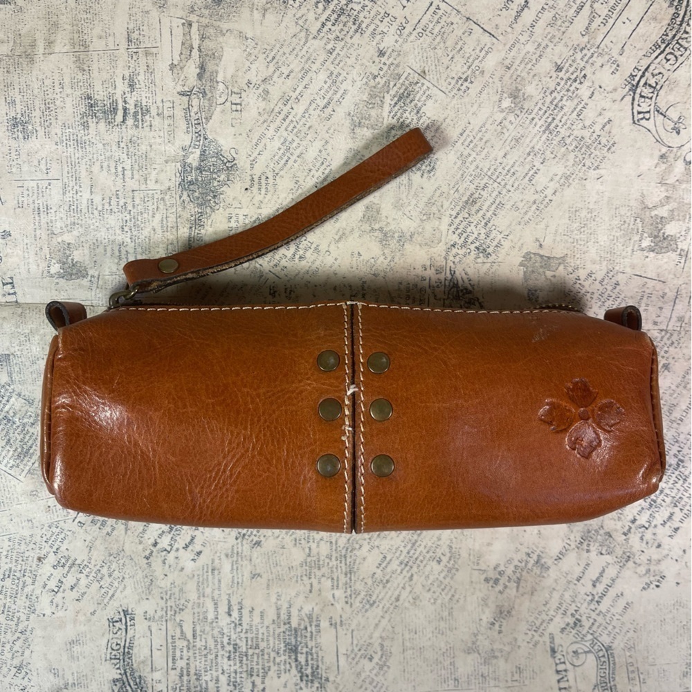 Patricia Nash Isla Oblong Leather Makeup Bag Pencil Case Travel Organizer Pouch